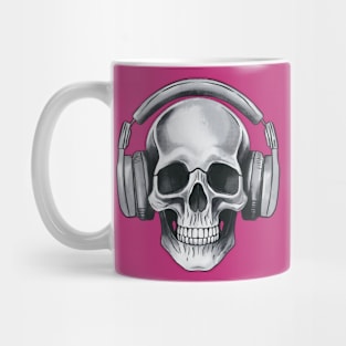 Human skull dj music Mug